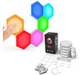 Pack de 6 lampes hexagonales LED tactiles 6 Led RGB - Contrôle par télécommande - Alimentation USB - Interconnectables
