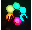 Pack de 6 lampes hexagonales LED tactiles 6 Led RGB - Contrôle par télécommande - Alimentation USB - Interconnectables