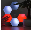 Pack de 6 lampes hexagonales LED tactiles 6 Led RGB - Contrôle par télécommande - Alimentation USB - Interconnectables