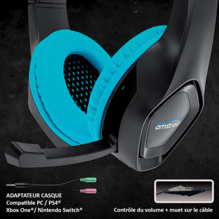 Casque AMSTRAD AMS-H888-BLUE
