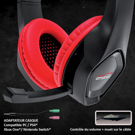 Casque AMSTRAD AMS-H888-RED