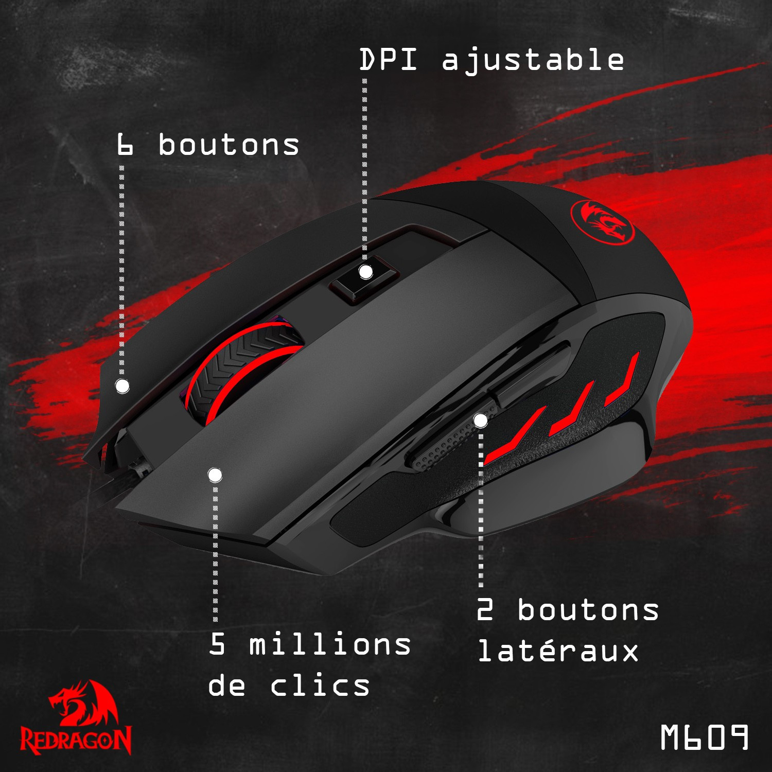 Souris Redragon PHASER — vue alternative