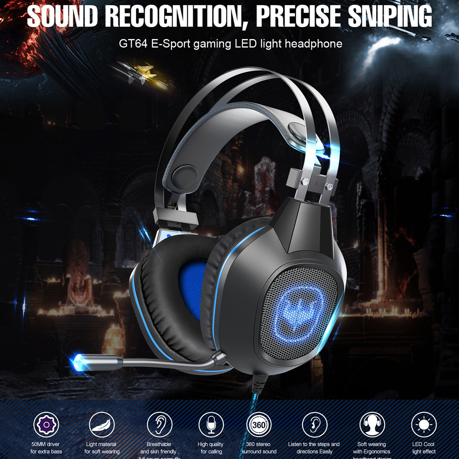Casque OVLENG GT64-BLUE — vue alternative