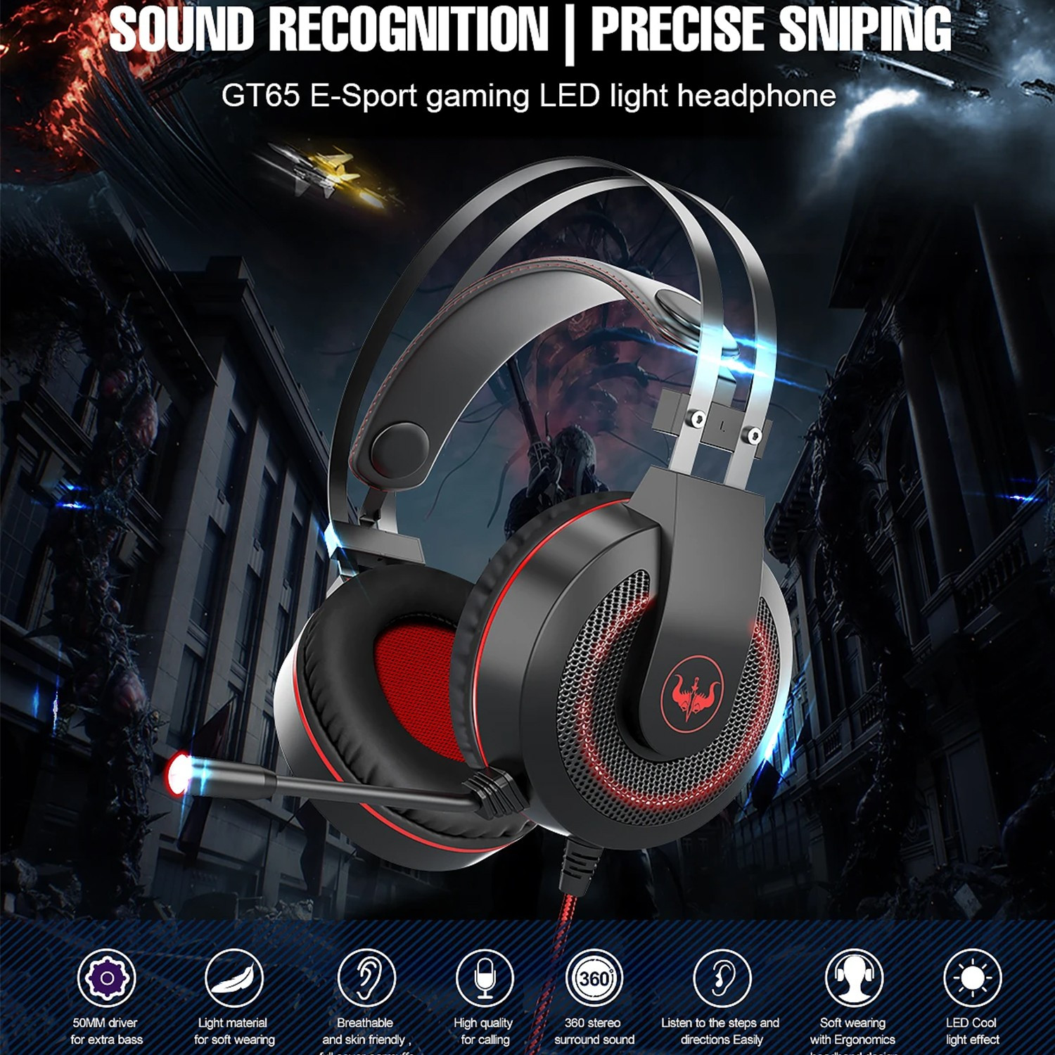 Casque OVLENG GT65-RED — vue alternative