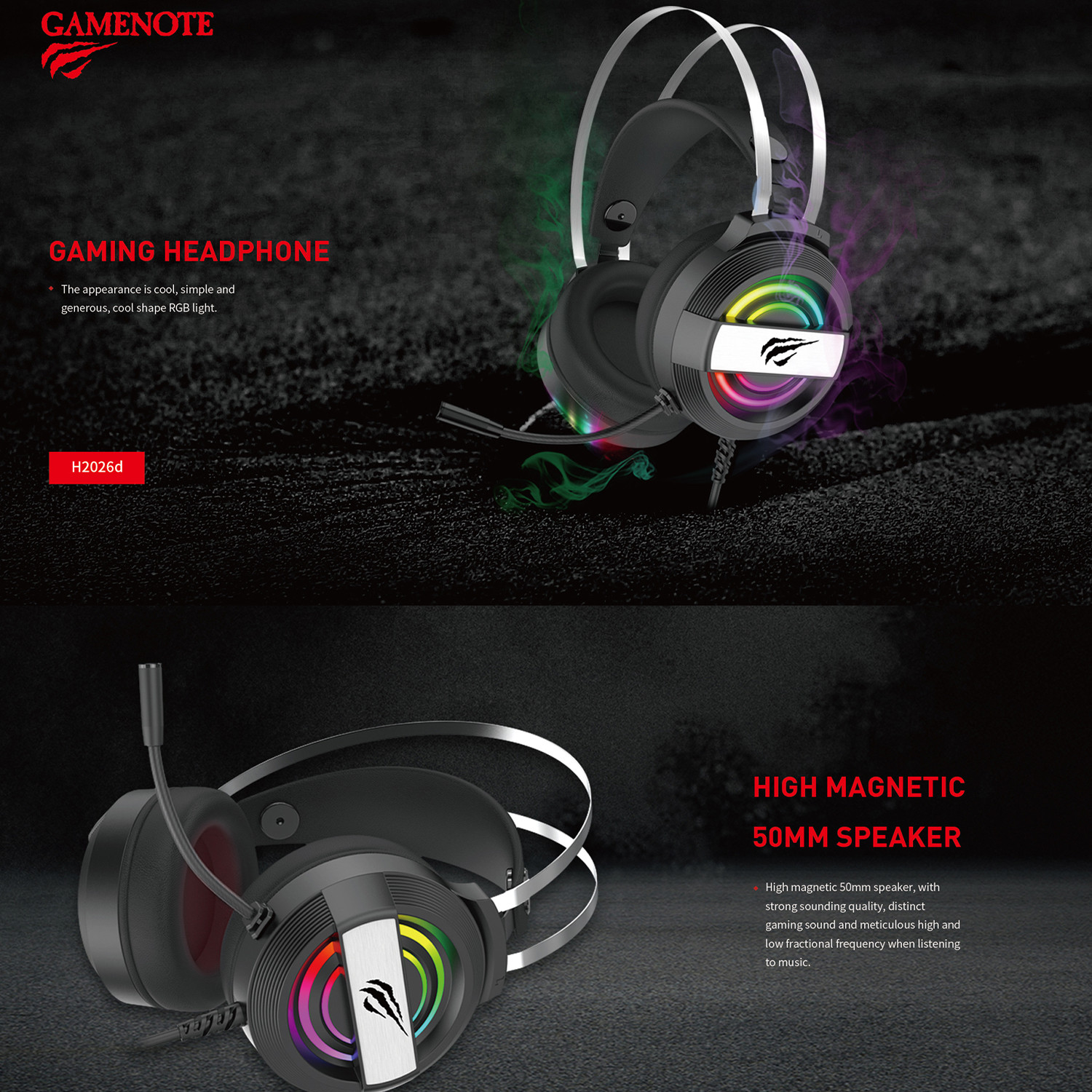 Casque GAMENOTE H2026d — vue alternative