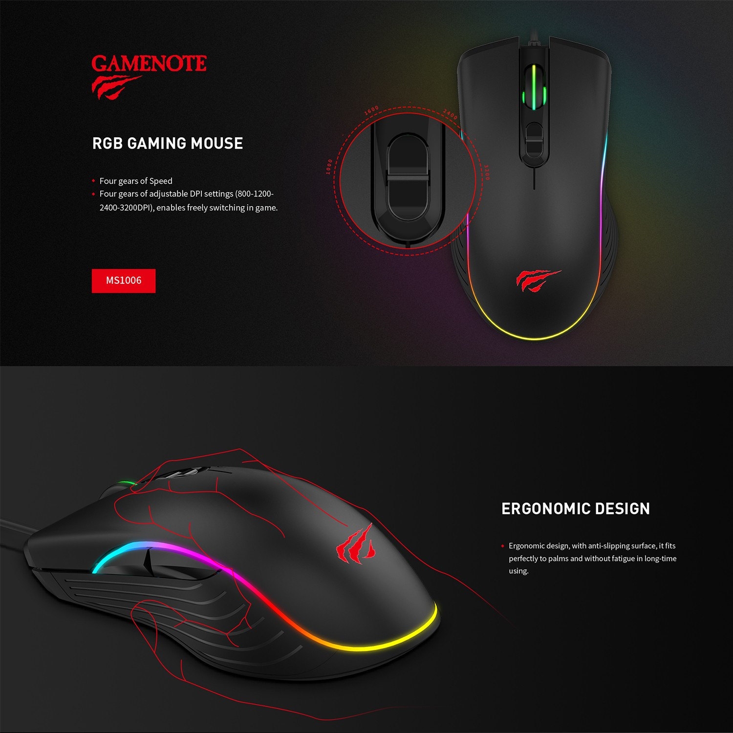 Souris GAMENOTE MS1006 — image 3